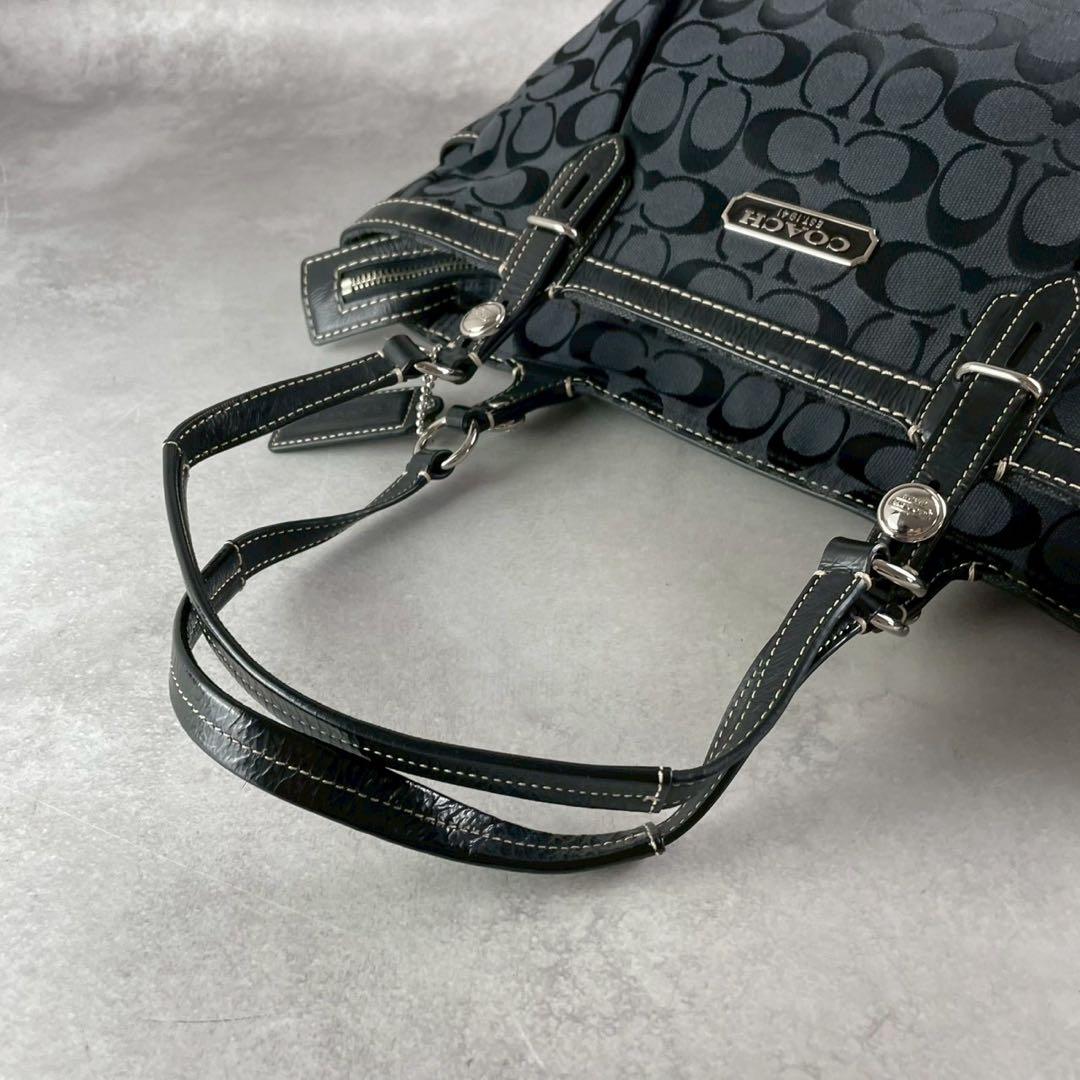 専用✨A4可 コーチ トートバッグ キャンバス×レザー 肩掛け シグネチャー