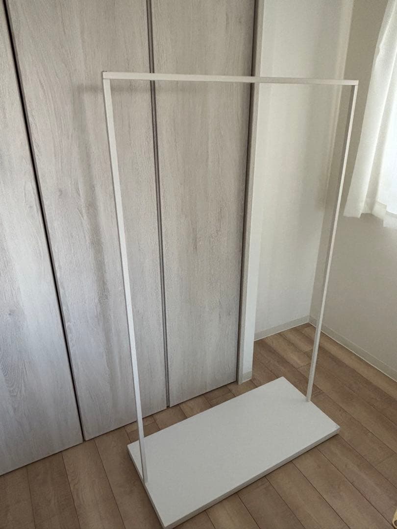 ハンガーラック 幅90cm 底板あり　ホワイト