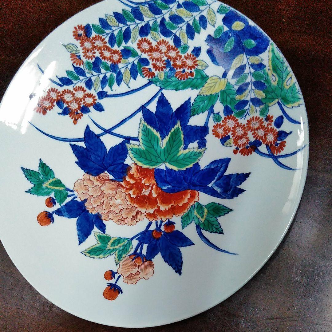 大皿　色絵菊花文皿