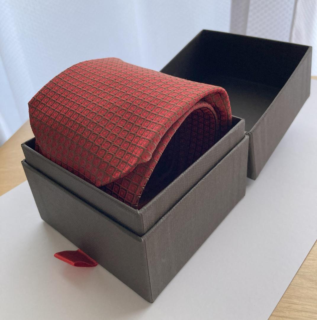 ＜新品未使用＞PATEK PHILIPPE レッド チェック柄 ネクタイBOX付