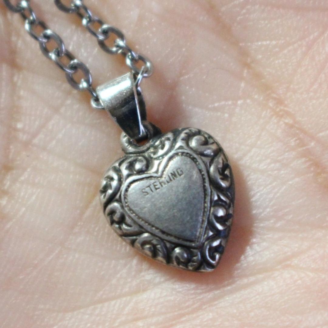 30s　スウィートハートジュエリー　スクロール　シルバー 波　両面　渦巻　小振り