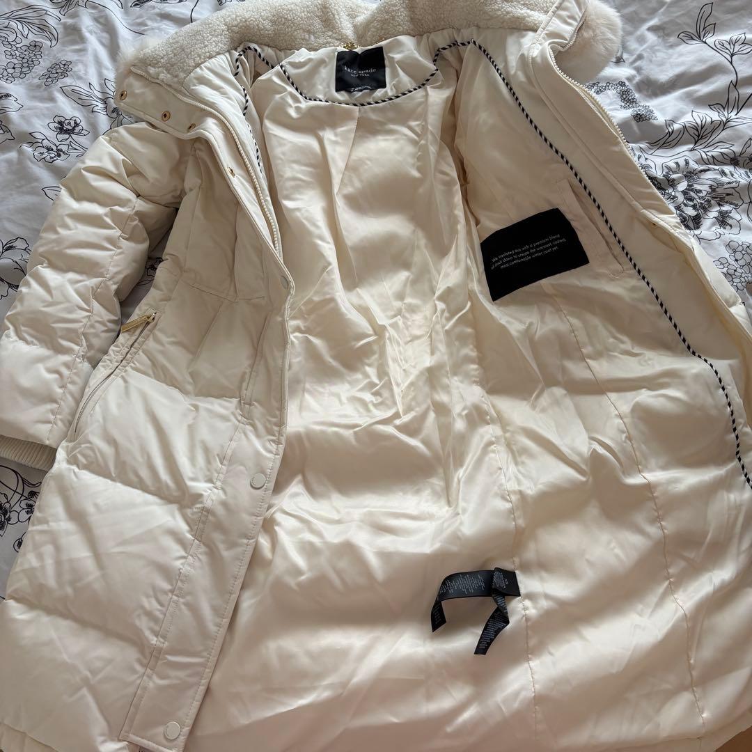 Kate Spadeケイトスペード フード付きロングダウンジャケットホワイトxs