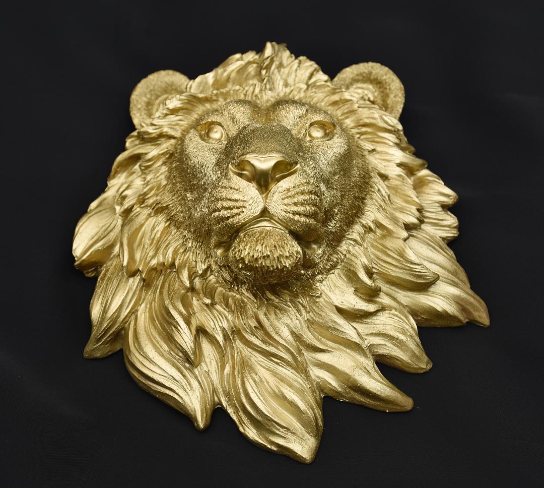 ライオン ゴールド 壁掛け オブジェ ★ 豪華 インテリア