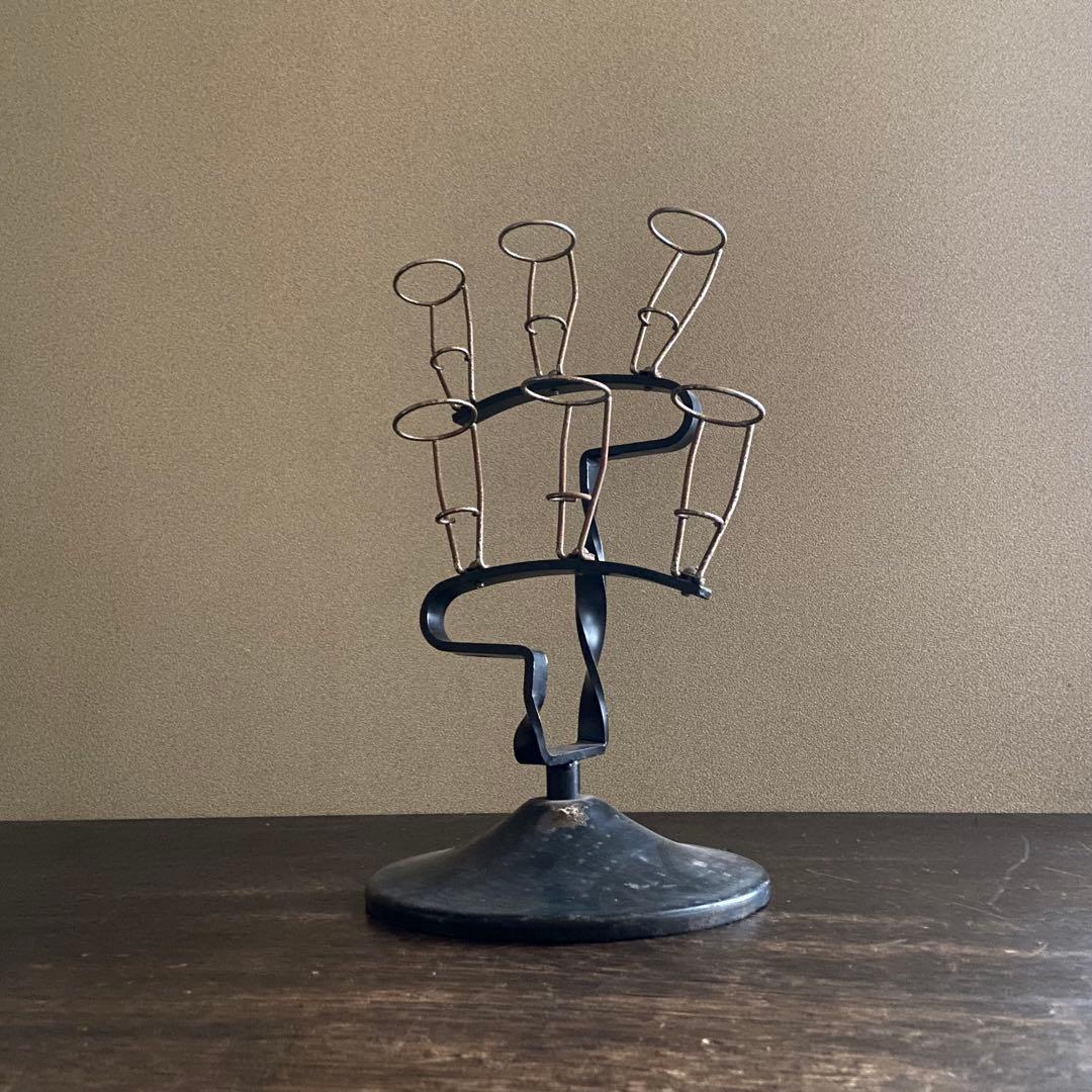 ビンテージ　傘立て　店舗什器　非売品　スチール製　レトロ　日傘立て　6本用