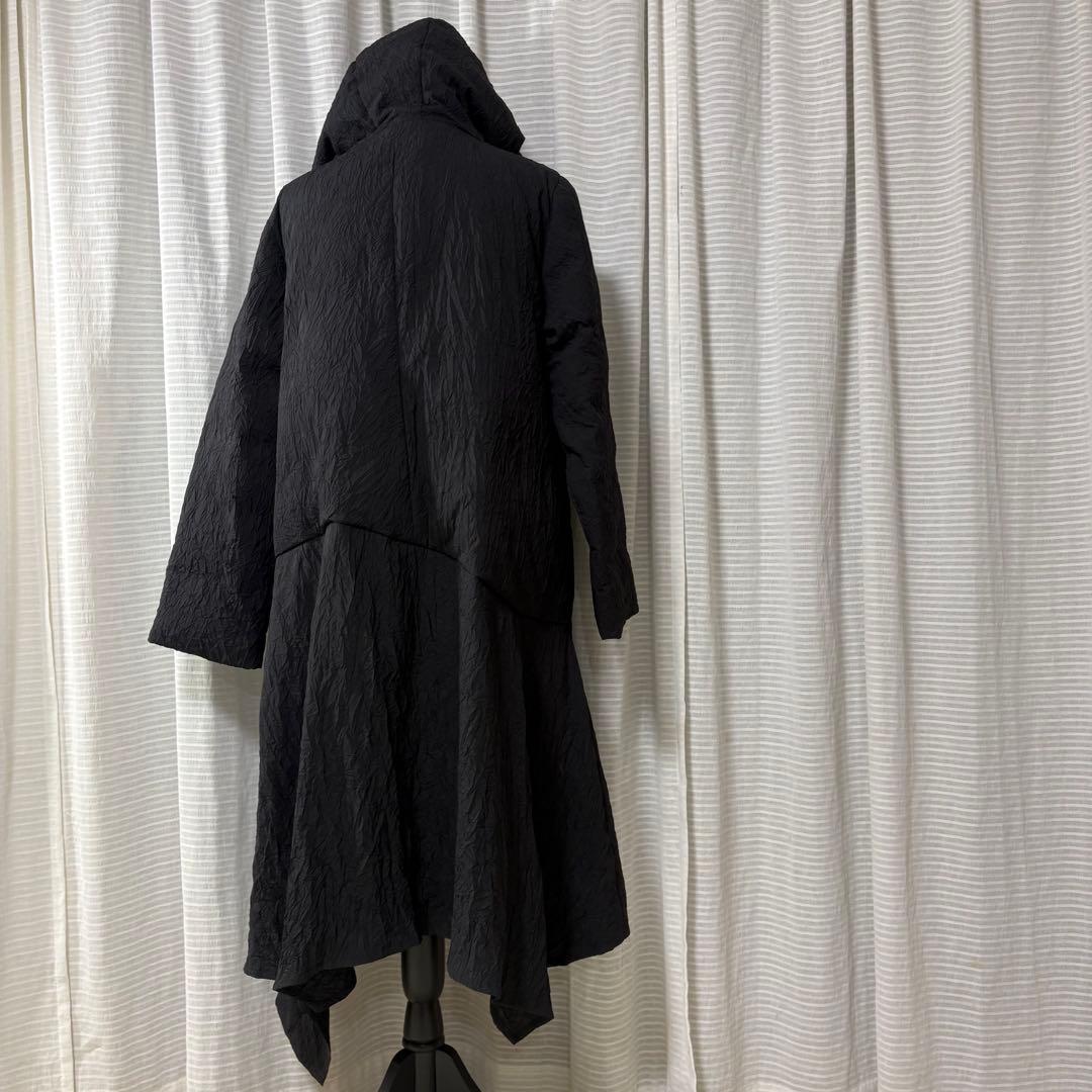 わ*う様 センソユニコ　芽風　アシンメトリー　ロングコート　L 黒　フード有り