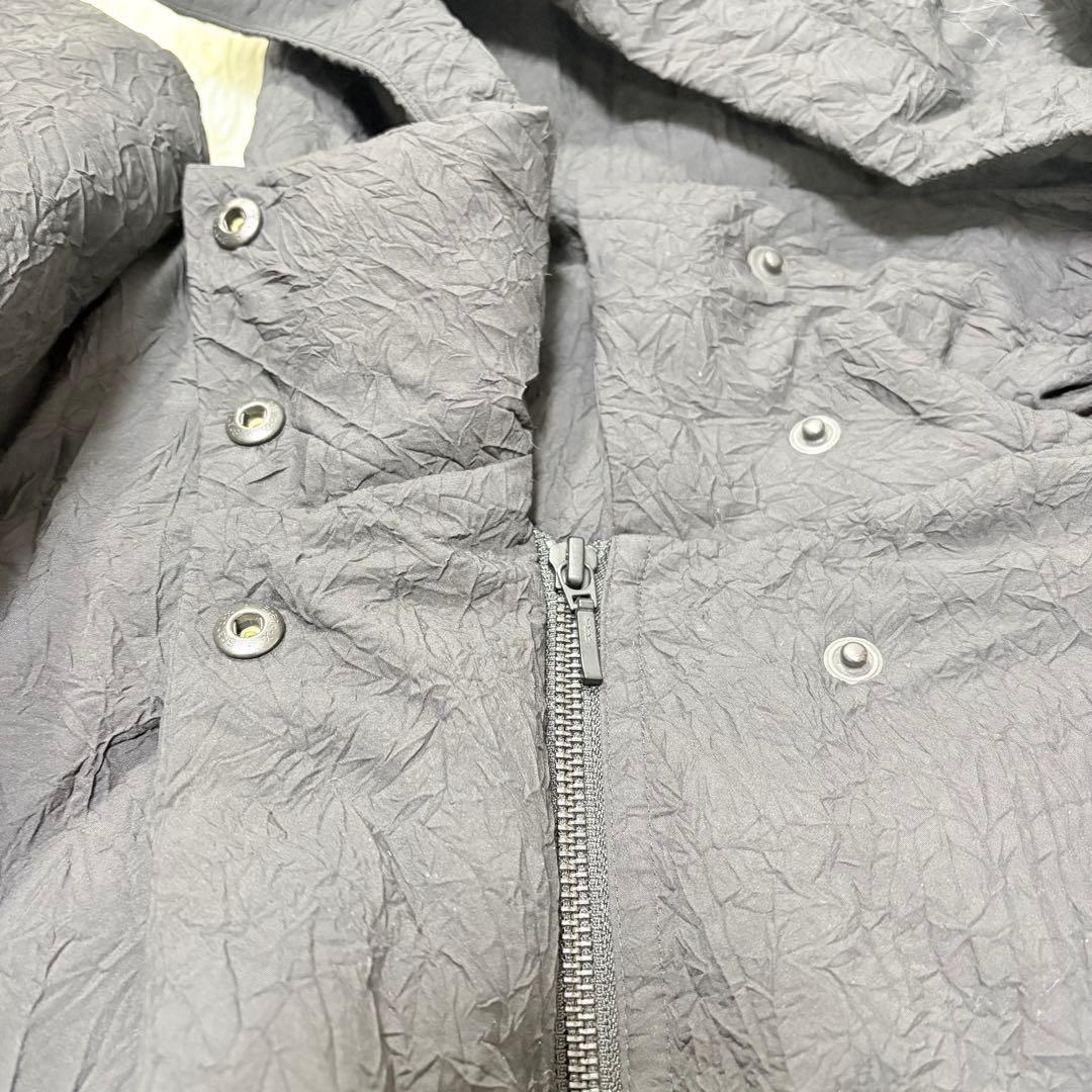 わ*う様 センソユニコ　芽風　アシンメトリー　ロングコート　L 黒　フード有り