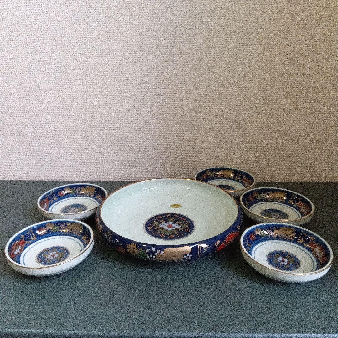 有田焼　古陶窯　金彩鉢6枚揃（大鉢1枚小鉢5枚）未使用品