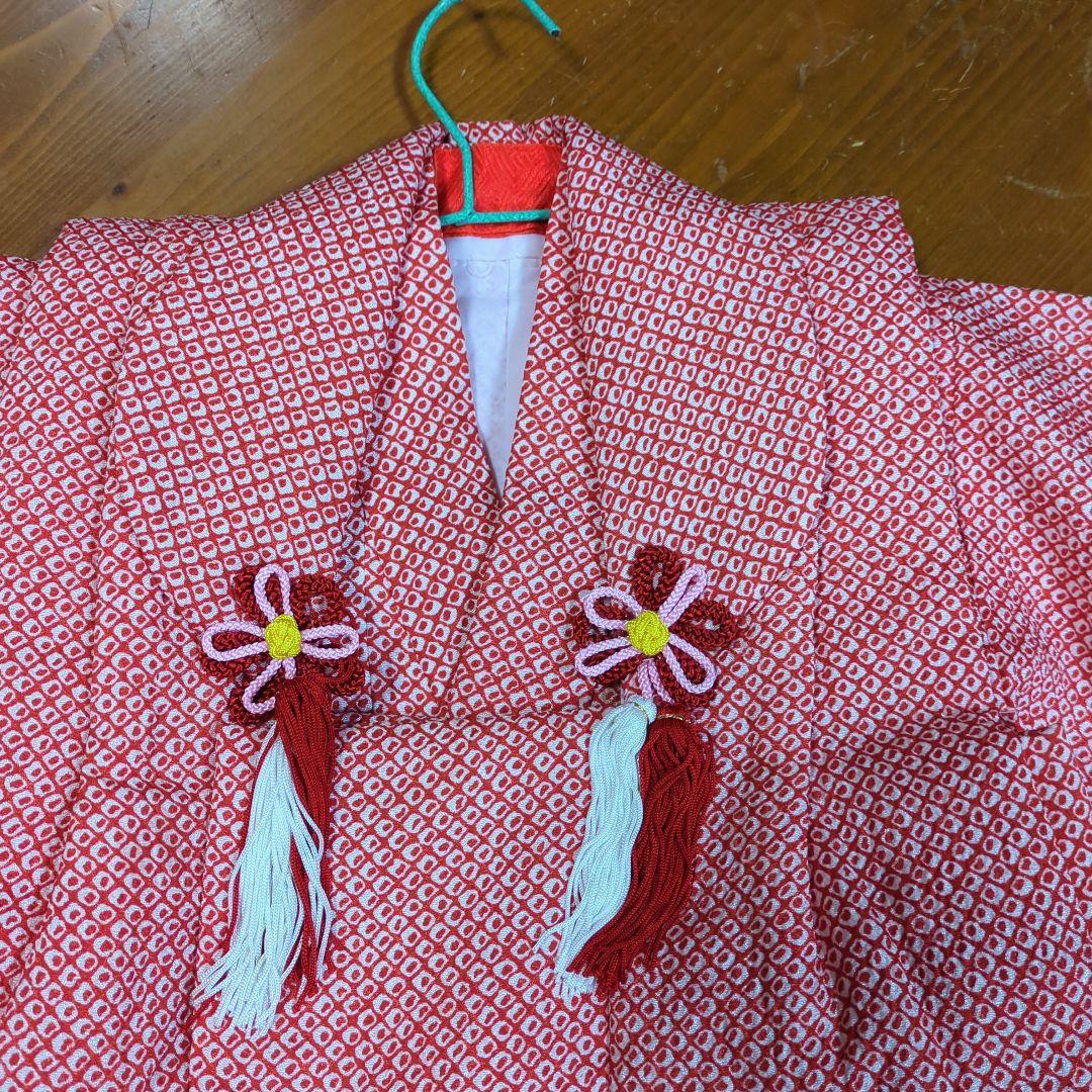 七五三 着物セット 赤 鹿の子　３歳　　　　値下げ