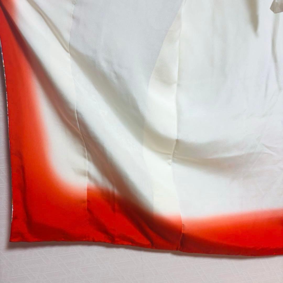 【女の子】 着物単品 草花模様 流水 波紋様 七五三 7歳