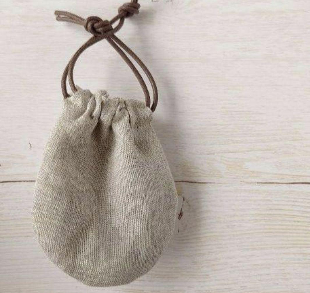 ちっちゃな巾着サシェ／詰替タイプ【白くまとポプリのお花】