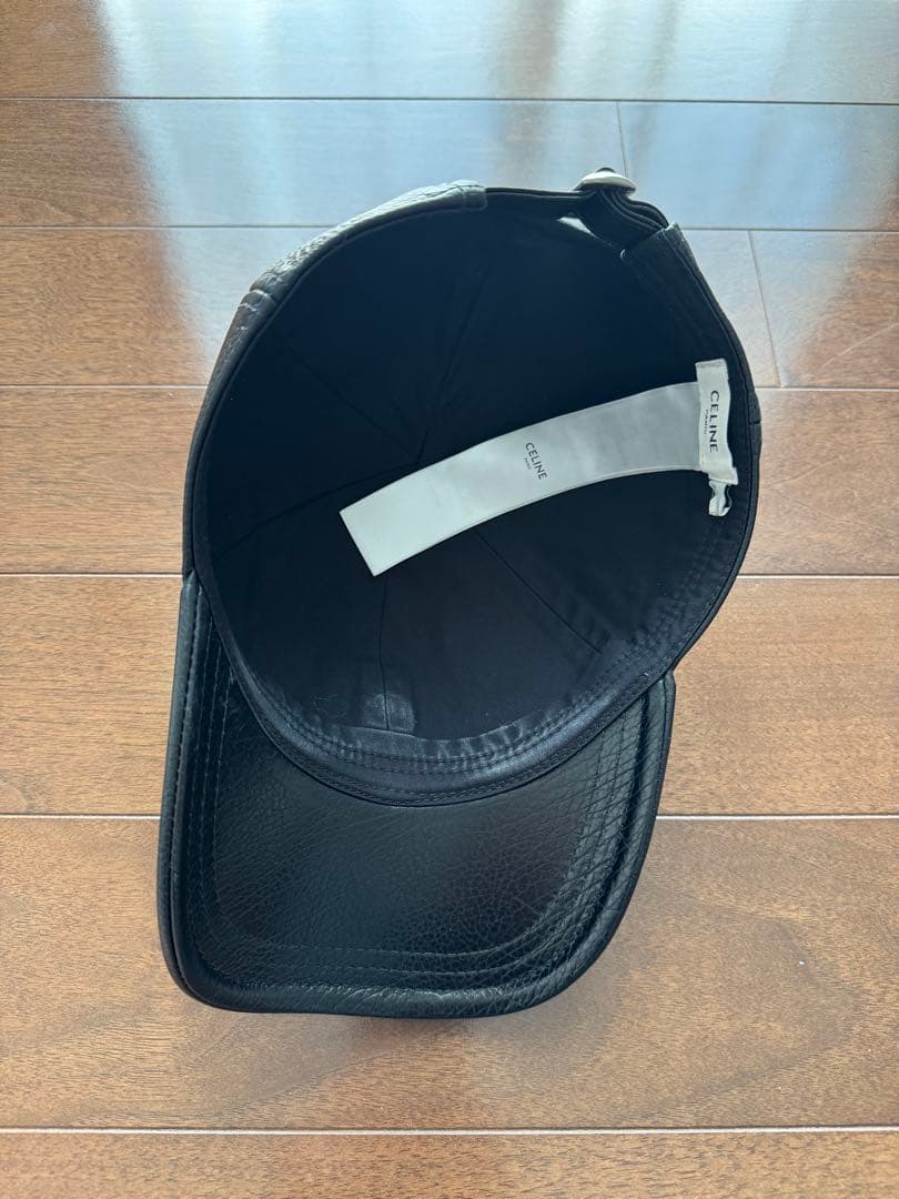 美品！CELINE トリオンフレザーベースボールキャップ L