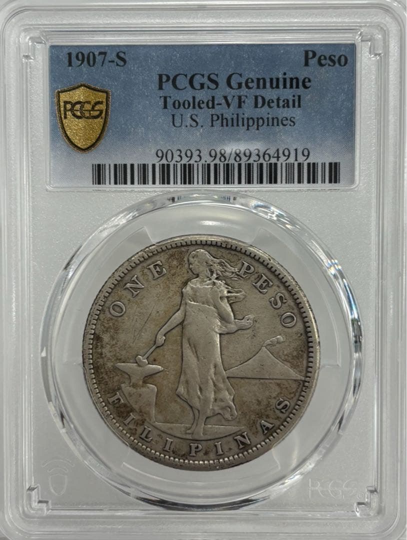 1907-S年 アメリカ領フィリピン女性立像 火山 乙女 PCGS認定