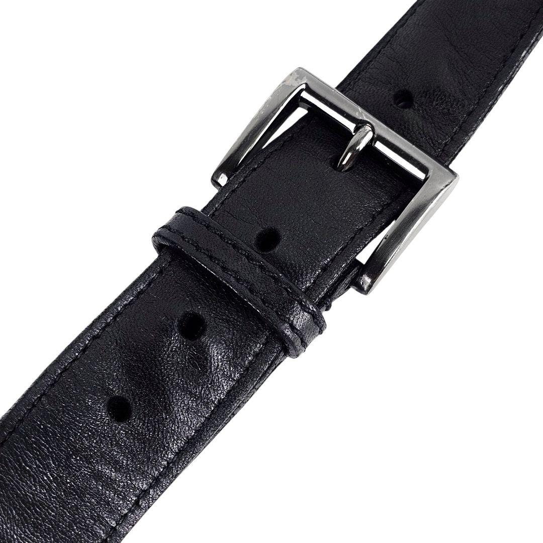 美品 プラダ PRADA 三角ロゴ レザー切替 ショルダー メッセンジャーバッグ