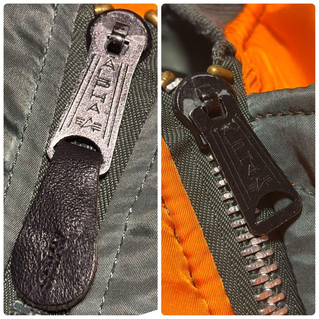 希少 80s 90s アルファ MA-1 フライトジャケット カーキ USA製