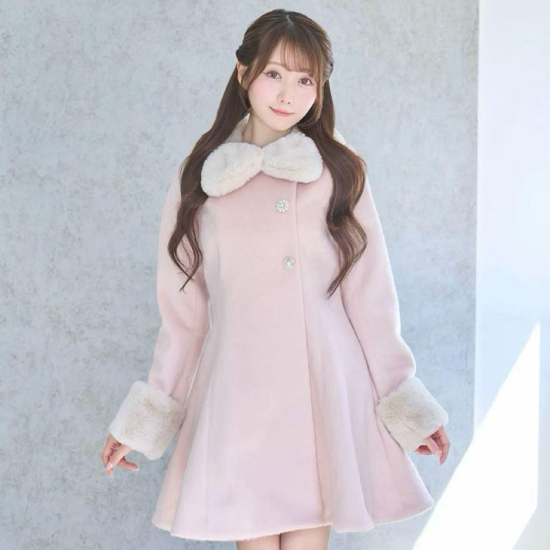 ロゼミューズ tippet set flare coat ＊ピンク M ロゼミュ