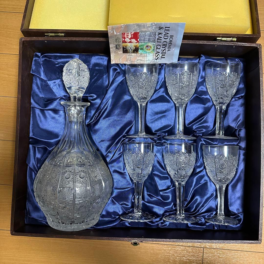 未使用 美品 ボヘミア クリスタル 500PK デキャンタ ワイングラス 6客