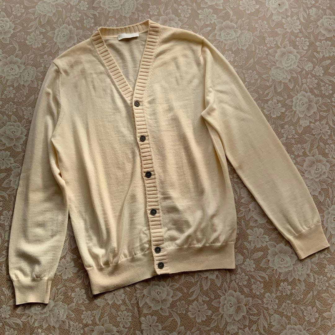 未使用品　クルチアーニ　ウールカーデガンsize48 アイボリー