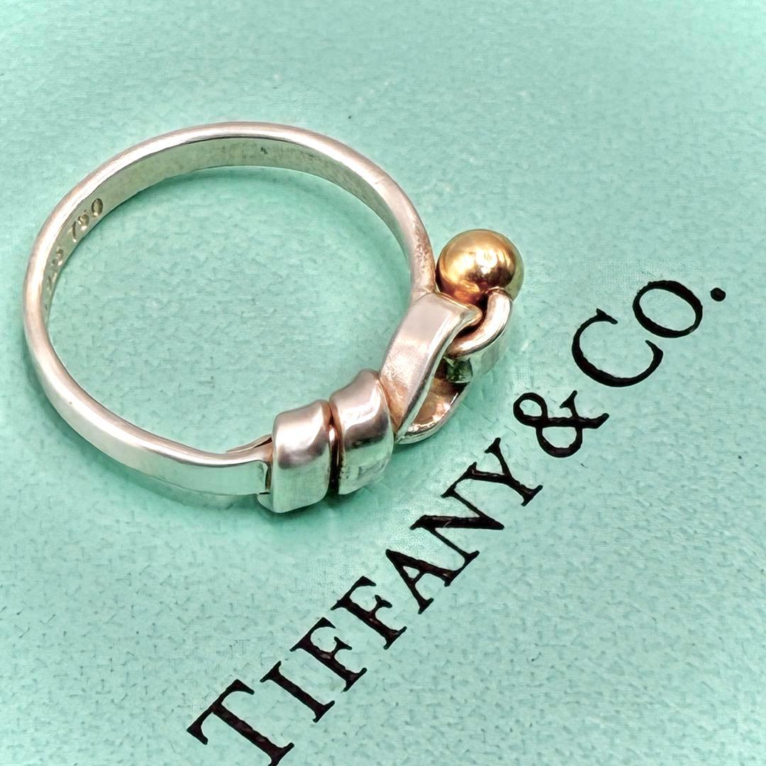 オールドティファニー　12号　フック＆アイ　ラブノット　リング　925×750