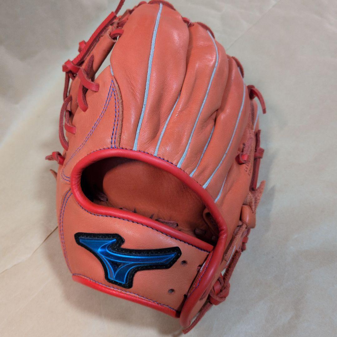 ミズノ:野球グローブ:少年軟式:左投げ:ジュニアサイズM :オレンジ色