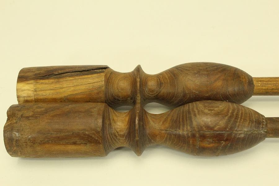 仏教美術 木製 燭台 一対 高82.5cm(メ1476)