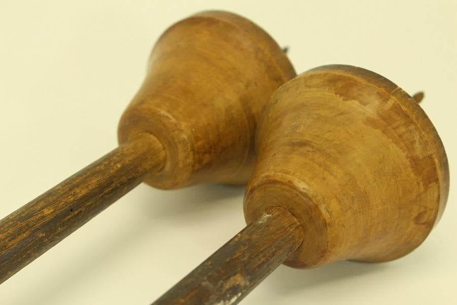 仏教美術 木製 燭台 一対 高82.5cm(メ1476)