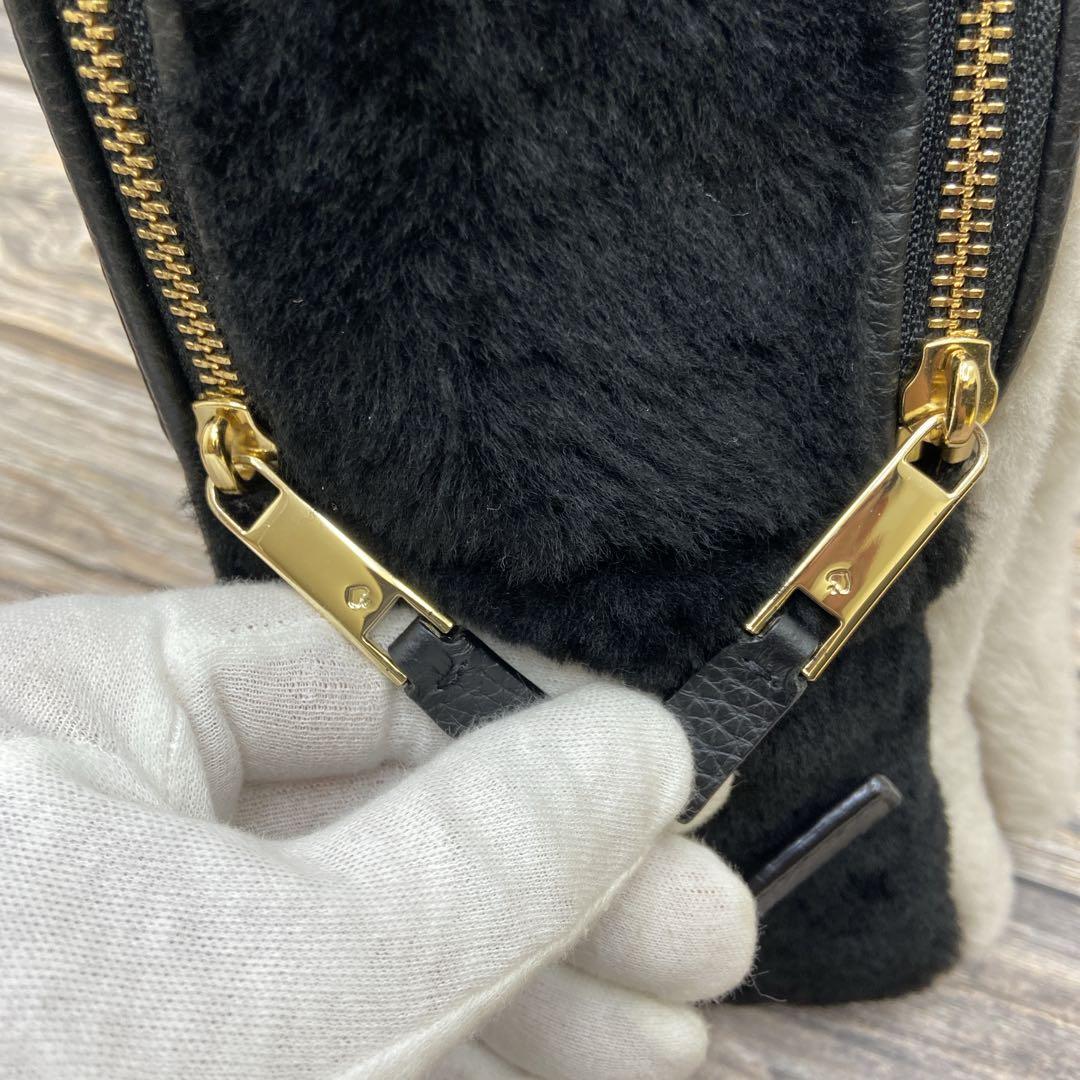 【美品】 kate spade バックパック リュック レザー ムートン