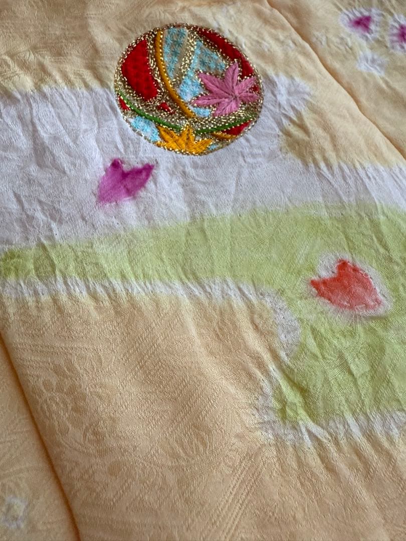 七五三 正絹 被布 黄色 3歳