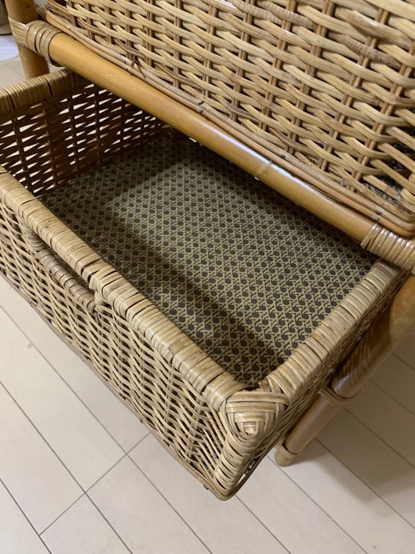 ラタン チェスト　5段 アンティーク レトロ インテリア 籐 アジアン家具 家具