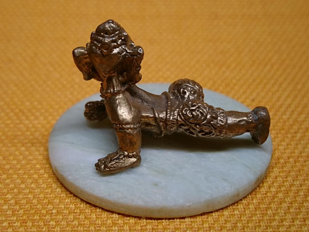 ガネーシャ　銅製　ブロンズ像　仏像　置物　インテリア　工芸品　美術品　A1311