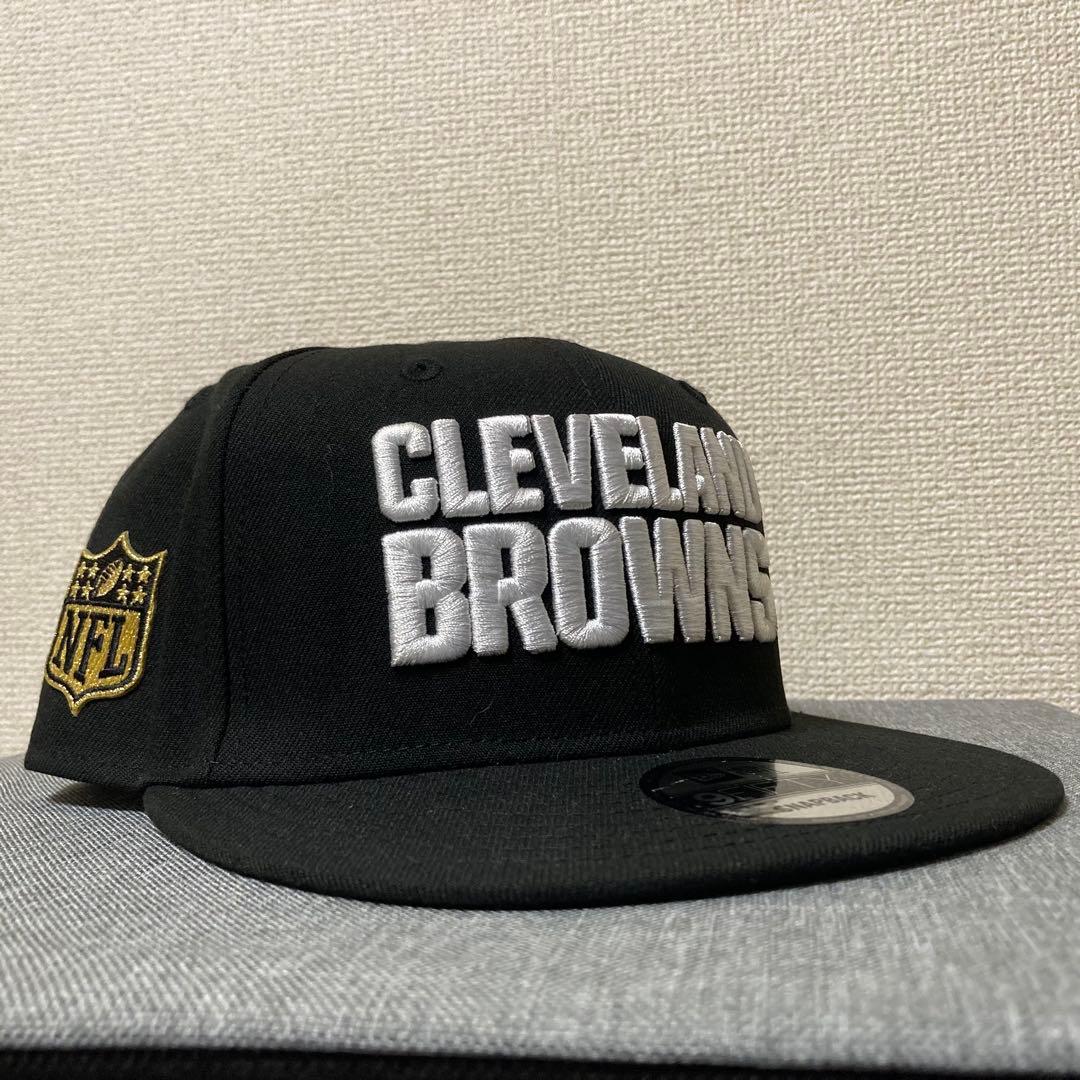 【海外限定】ニューエラ クリーブランドブラウンズ 9FIFTY ブラックゴールド