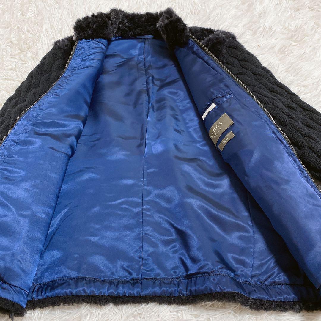 EPOCA UOMO シープファー×ニット ドッキング ブルゾン 50 XL