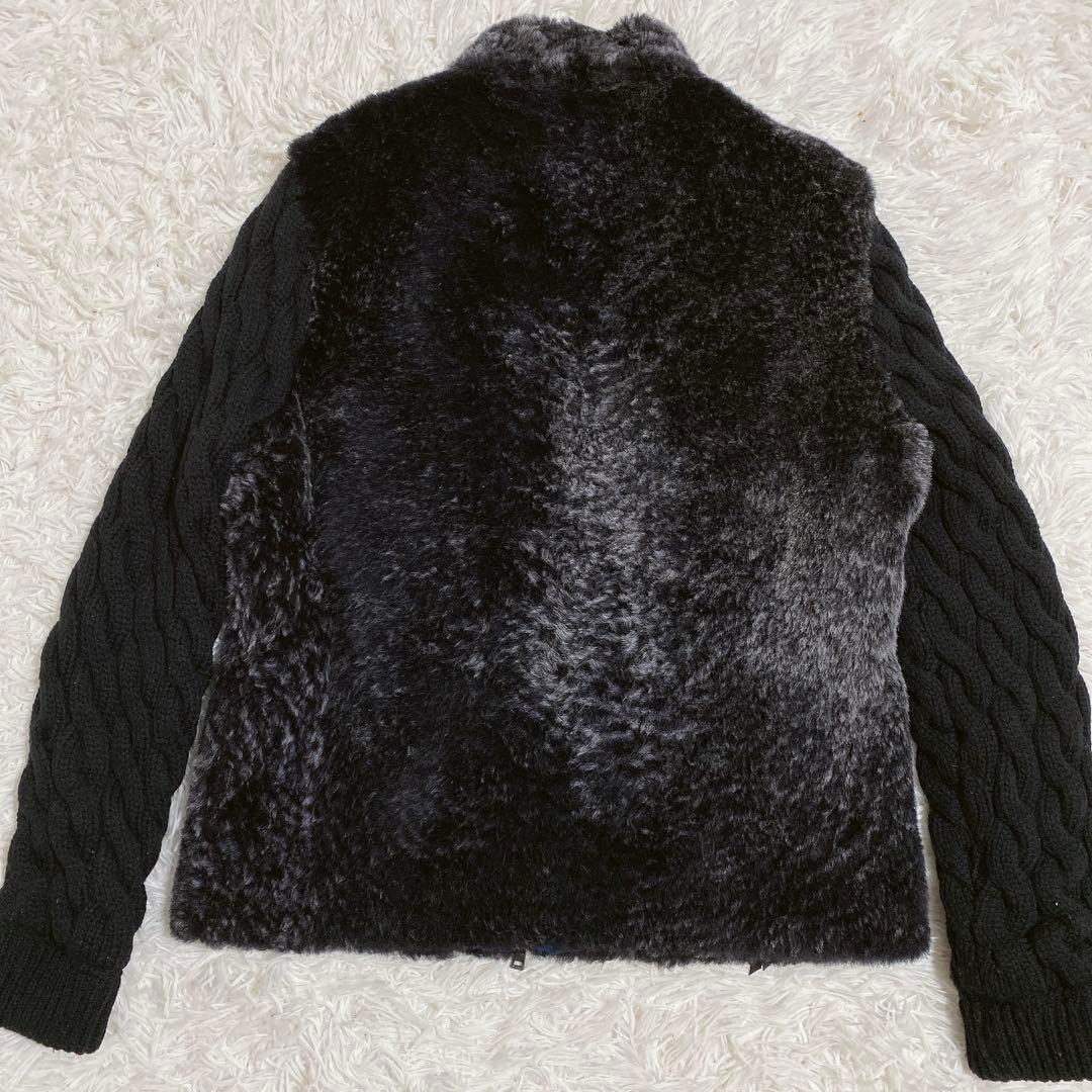 EPOCA UOMO シープファー×ニット ドッキング ブルゾン 50 XL