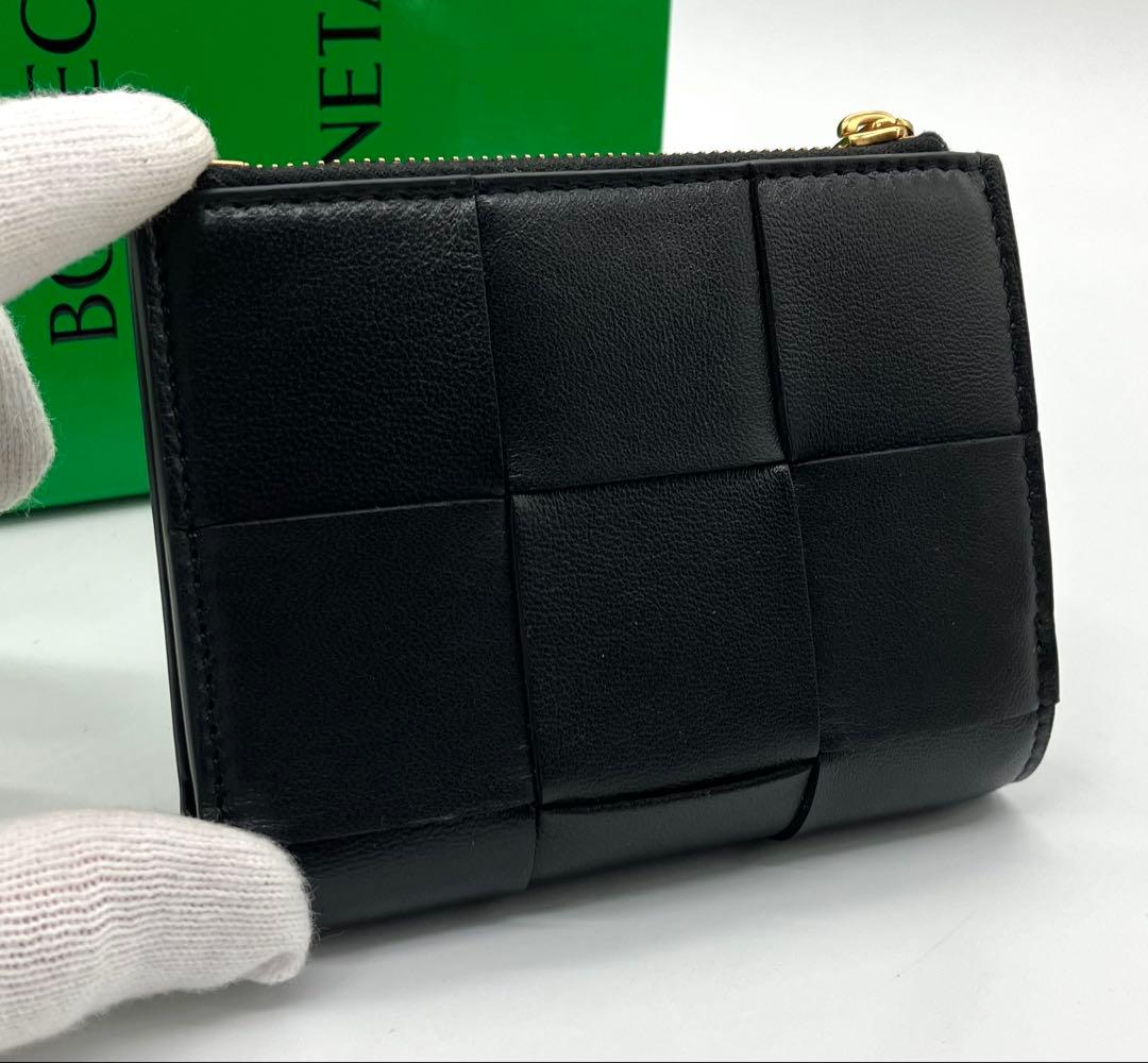 ⭐️極美品 ボッテガ ヴェネタ カセット イントレチャート 二つ折り財布 ブラック