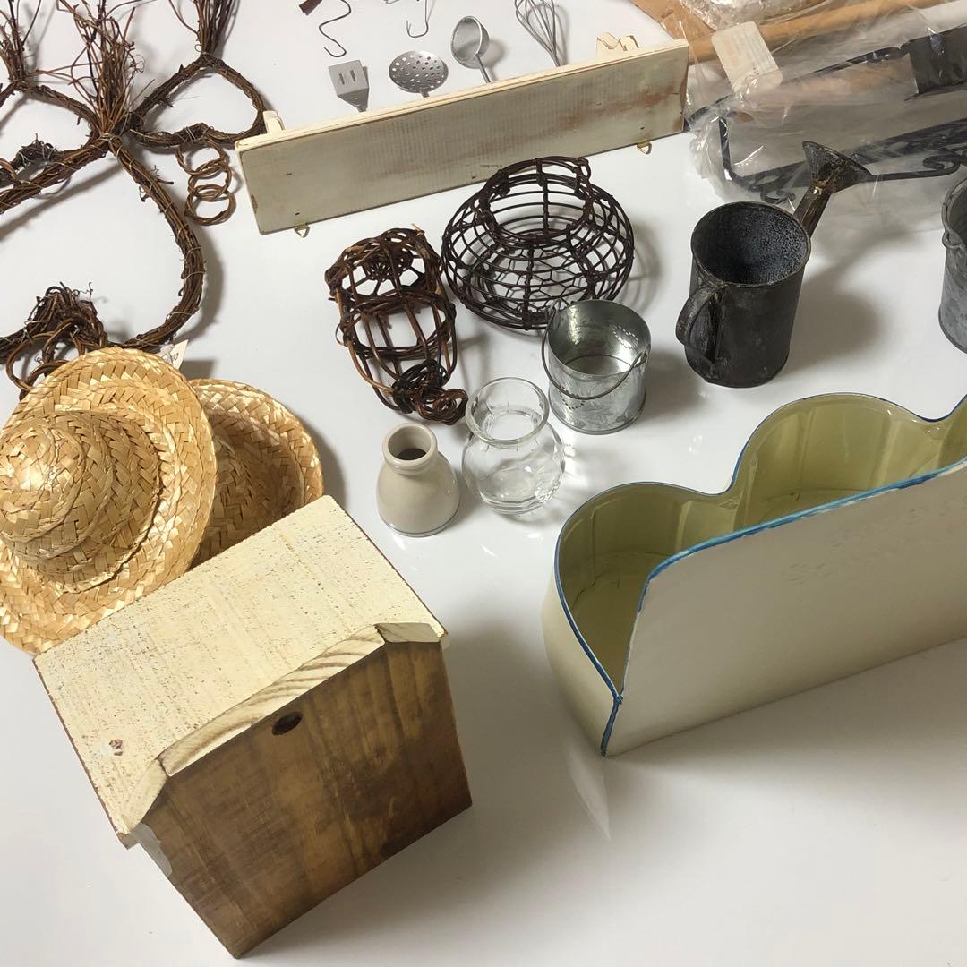 カントリー雑貨　ドライガーデン　ラック　アイアン　ホーロー　ブリキ