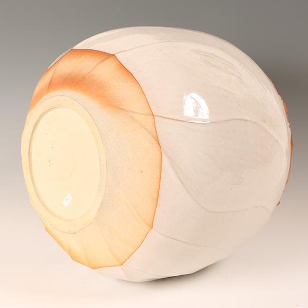 萩焼【波多野善蔵造】◆白萩細口蝋抜大壺◆指月窯【陶器・壺・花瓶・花入