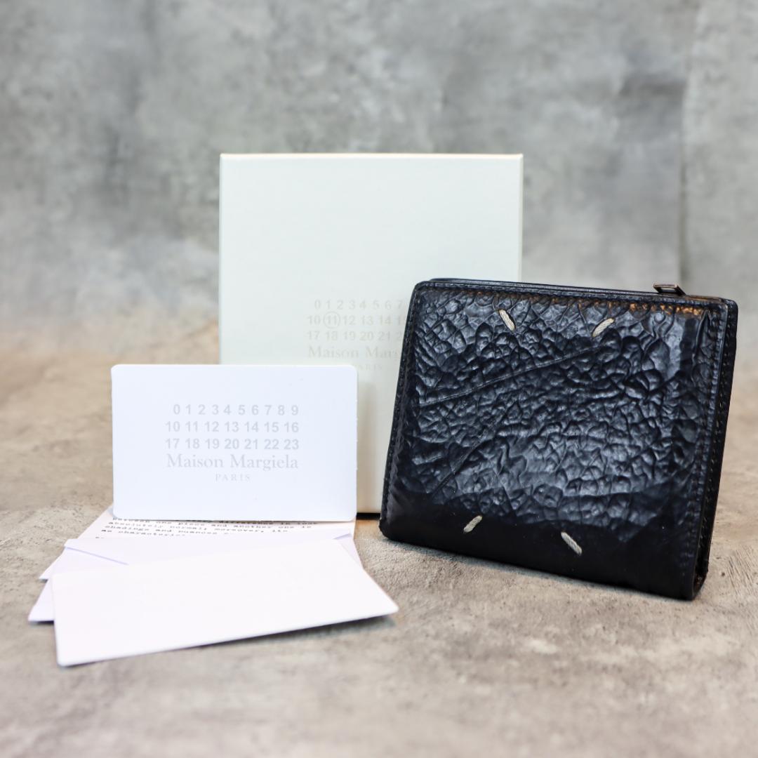 Maison Margiela 二つ折り 財布 レザー ブラック ユニセックス
