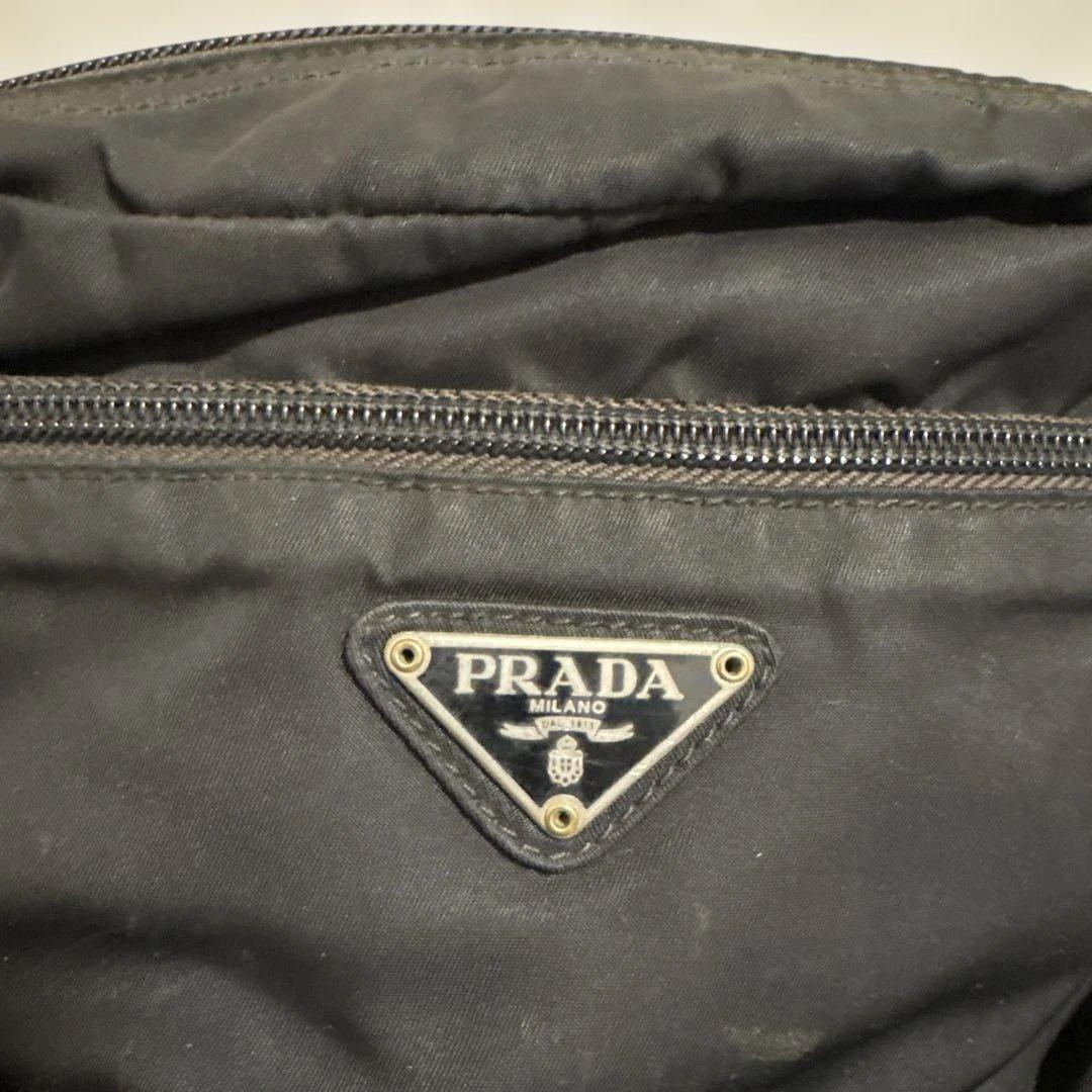 【格安】PRADA プラダ ボディバッグ ナイロン 黒 三角ロゴ ※汚れあり
