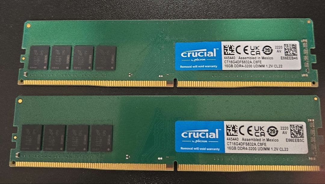 Crucial DDR4 3200MHz メモリ 32GB(16×2)