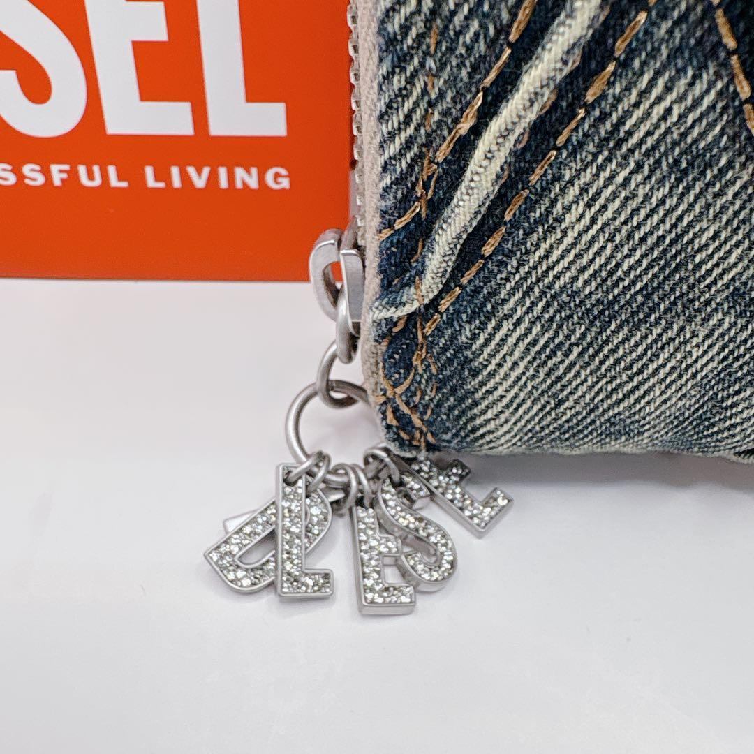 未使用級DIESEL ディーゼル デニム キルティング ラウンドファスナー長財布