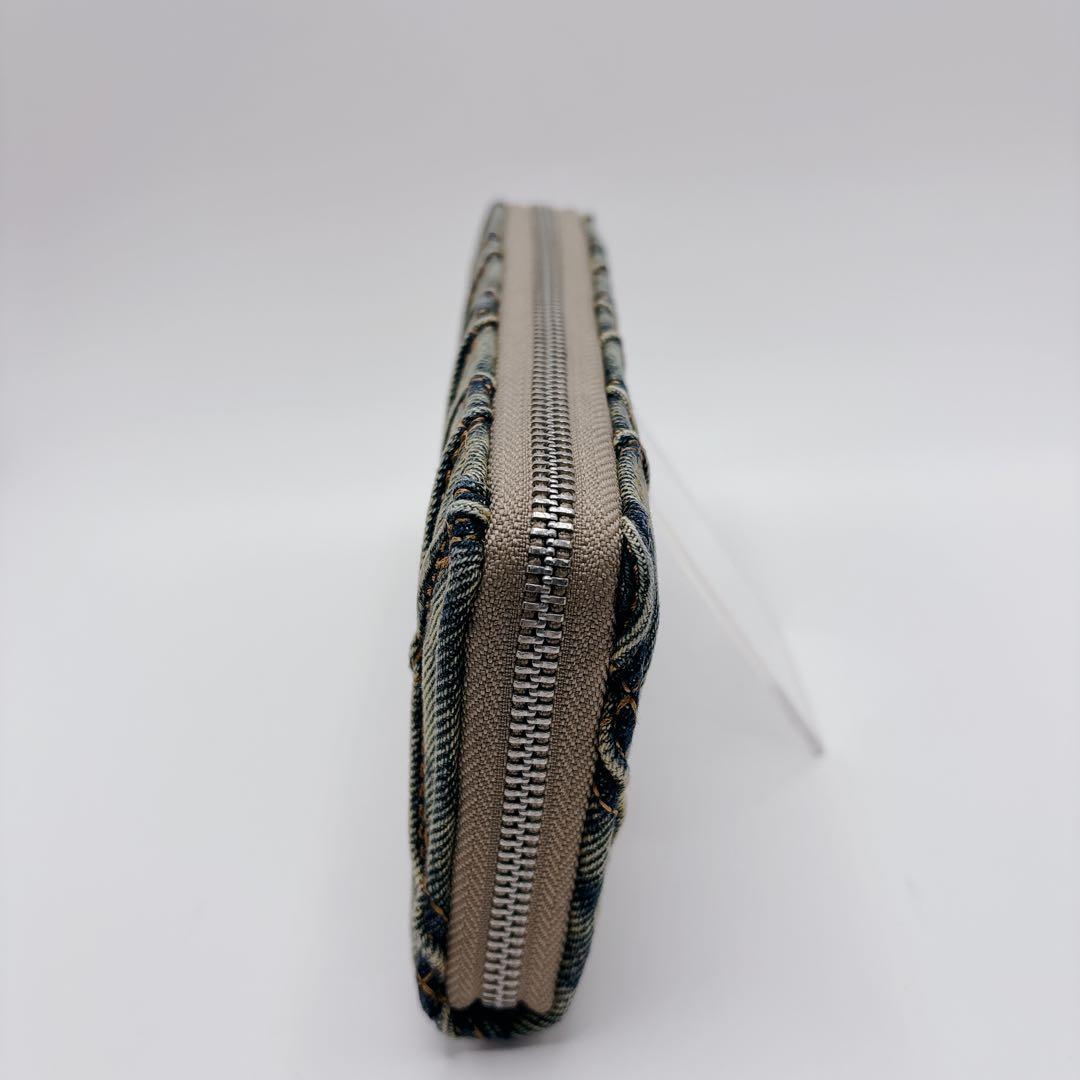 未使用級DIESEL ディーゼル デニム キルティング ラウンドファスナー長財布