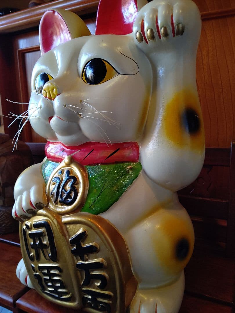 招き猫 最大20号 特注品 常滑焼 陶器 希少品 開運招福 千客万来