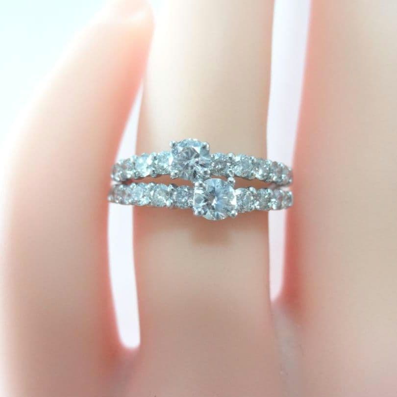 【さち様】1.00ct　ダイヤモンド　ダブルハーフエタニティ　リング　プラチナ