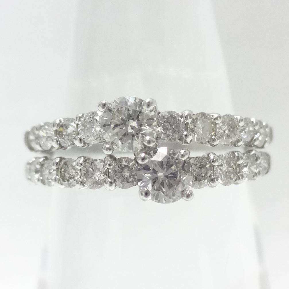【さち様】1.00ct　ダイヤモンド　ダブルハーフエタニティ　リング　プラチナ
