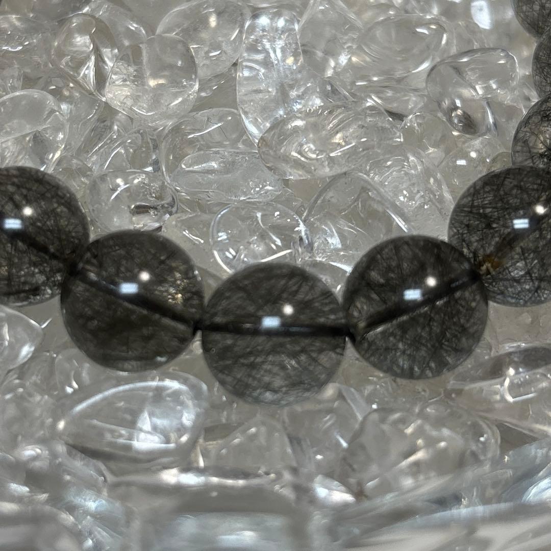 ブラックルチルクォーツ　12mm パワーストーン　天然石　高品質　大玉 開運