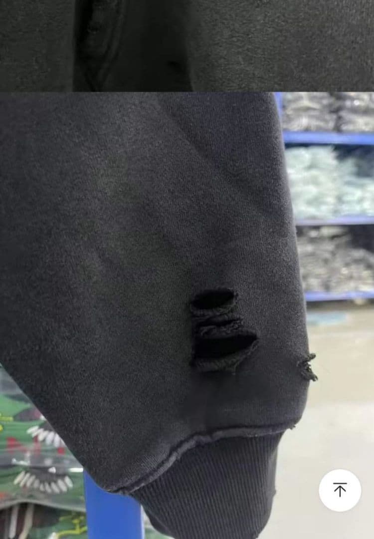 SAINT ブラックパーカー ダメージ加工