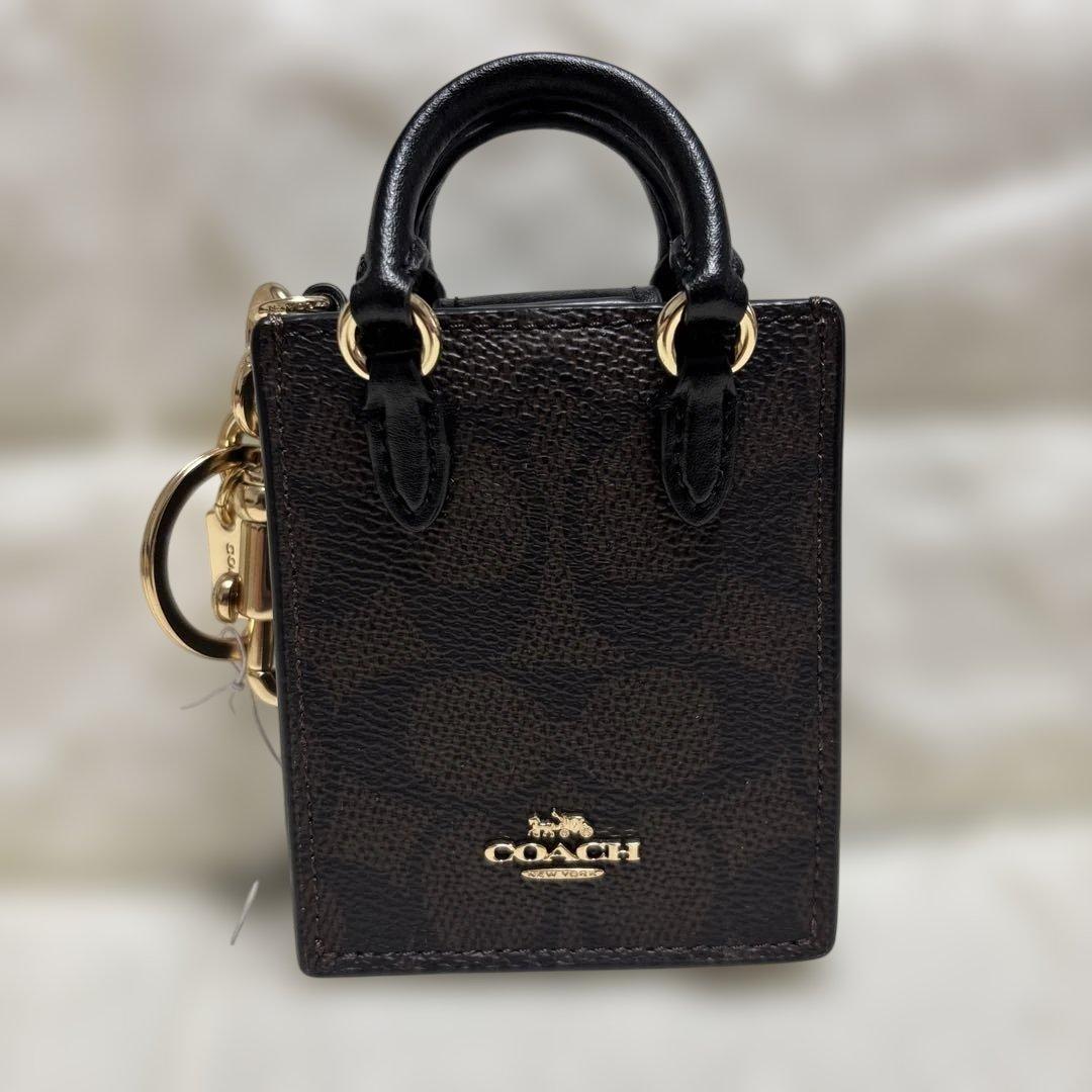 COACH ミニトート バッグチャーム　キーホルダー　シグネチャー