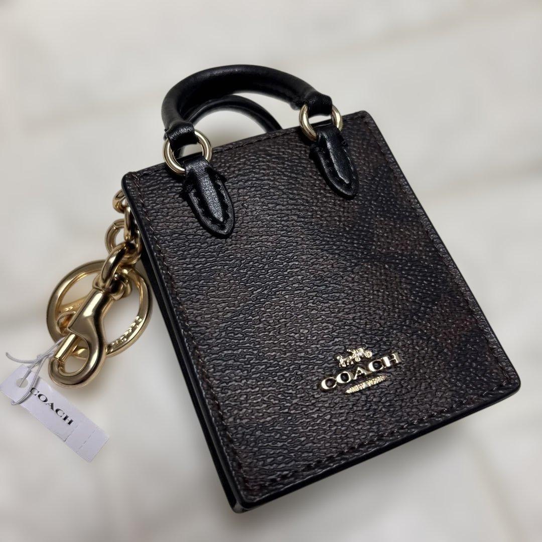 COACH ミニトート バッグチャーム　キーホルダー　シグネチャー