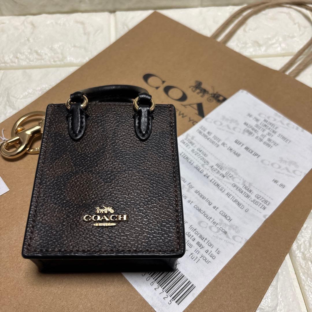 COACH ミニトート バッグチャーム　キーホルダー　シグネチャー