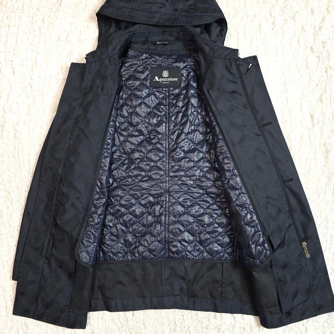 アクアスキュータム ジャケット コート 総柄 ライナー軽量 2way ショート丈