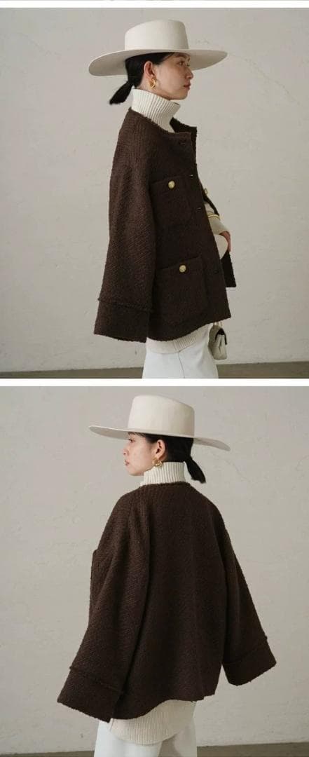 Loungedress ラウンジドレス ツイードジャケット ブラウン